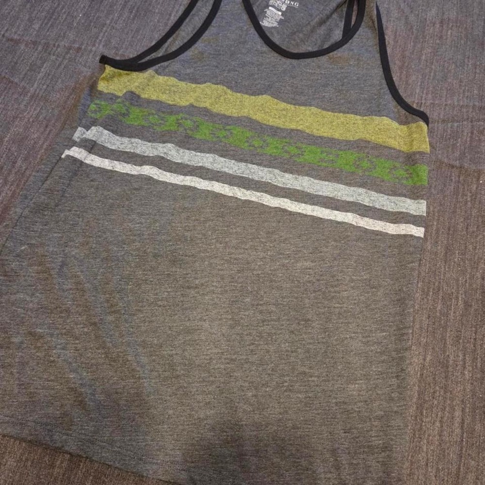 VTG Billabong Tank Top Mens XL Gray Striped Recycler Series
